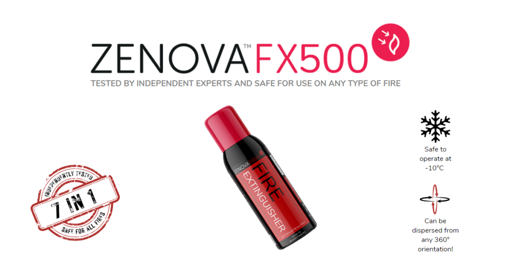 La producción del extintor de incendios Zenova FX500 comienza en los EE. UU. y el Reino Unido con pedidos realizados y pagados por el subdistribuidor de Zenova en los EE. UU. - Zenova